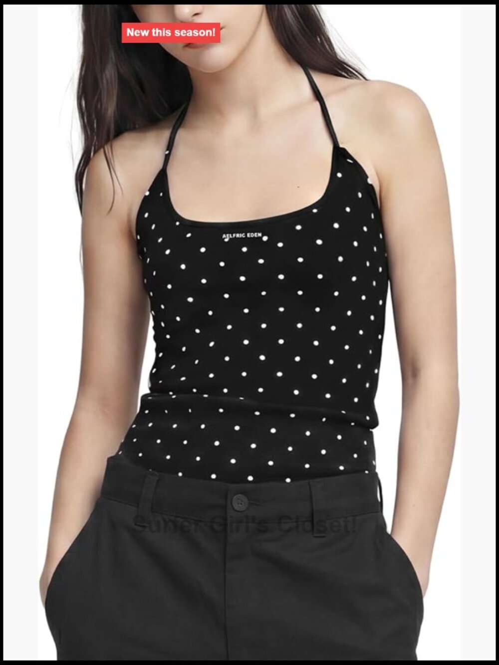 Crop Corset Halter Tank Top Sleeveless Polka Dot Y2K Summer Concert Outfit